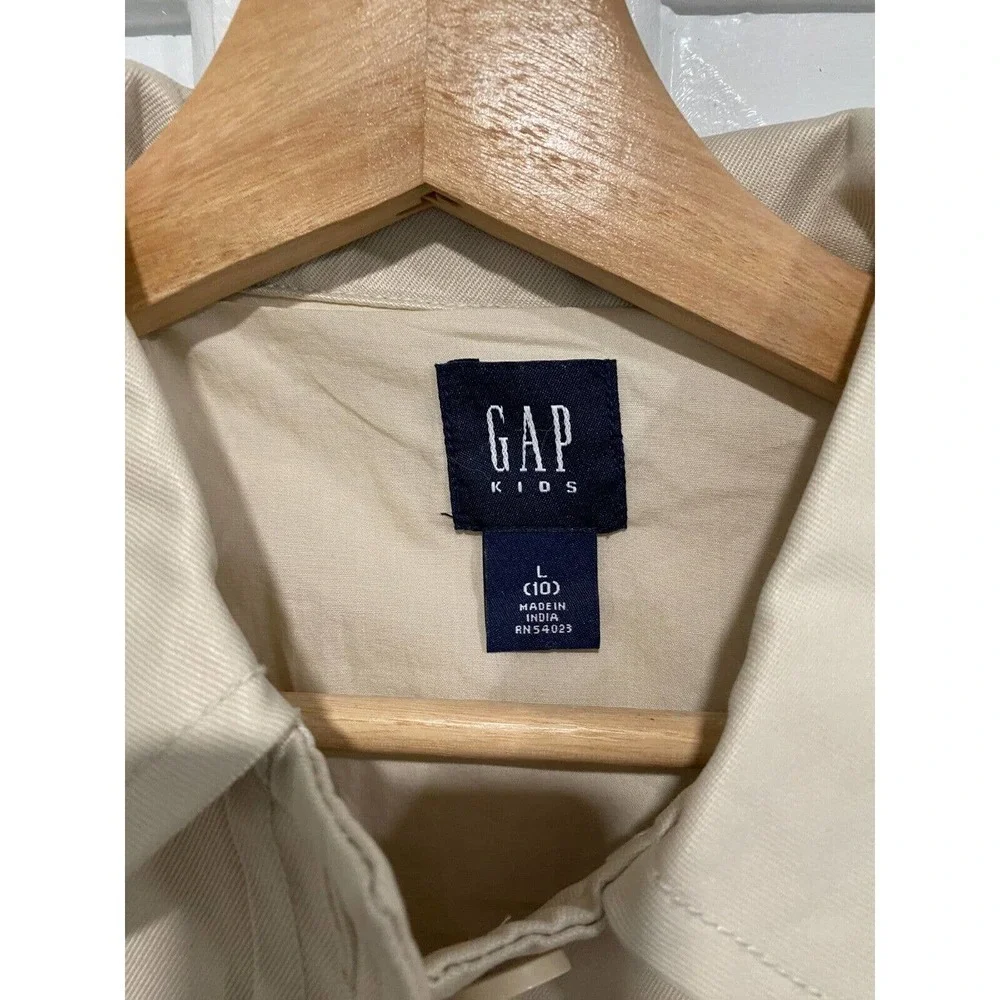 Gap - Kids Girl size 10 (large) beige denim long sleeve Cotton Poly blend jacket